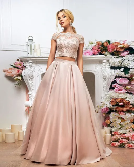 Champagne Satin Simple Wedding Dresses Abito Da Sposa Appliques 2 In 1 Bride Gowns