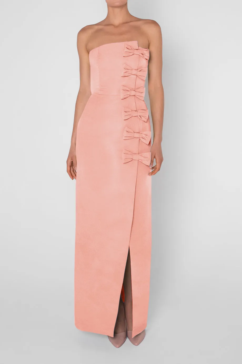 Daniela Silk Faille Wrap Column Gown