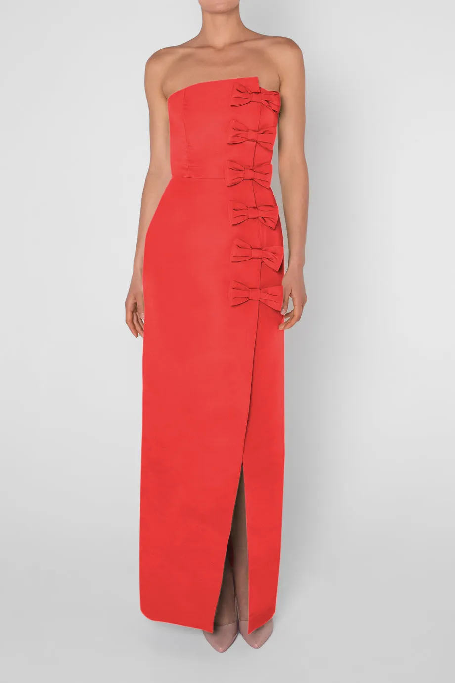 Daniela Silk Faille Wrap Column Gown