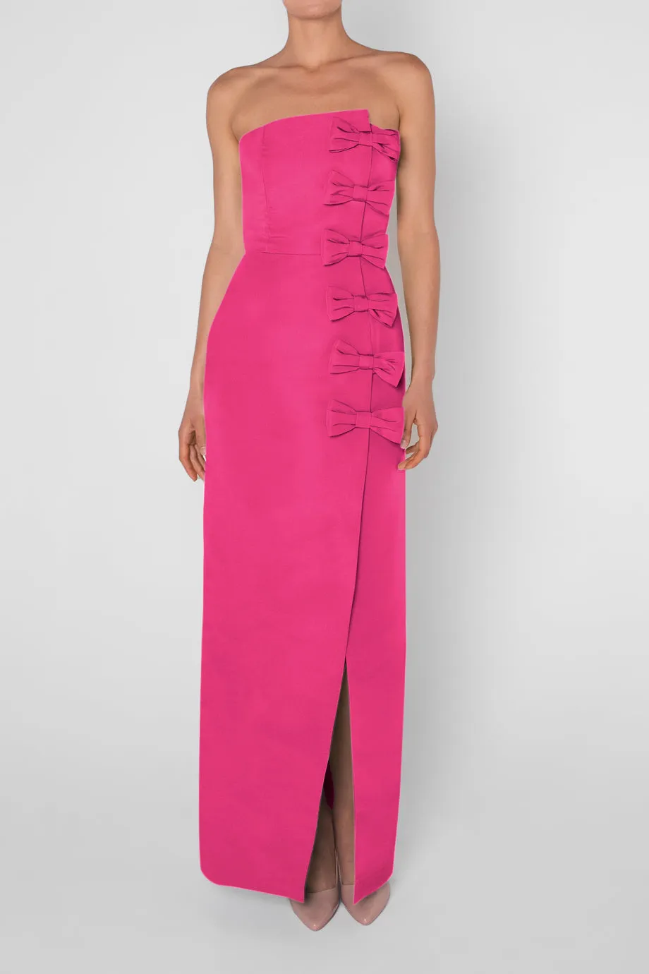 Daniela Silk Faille Wrap Column Gown