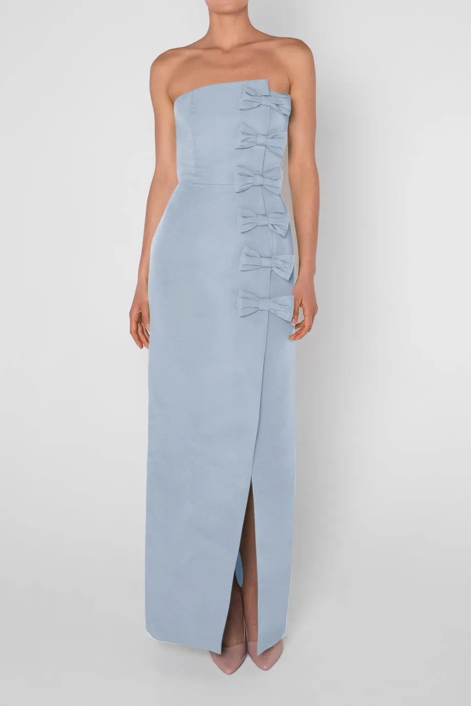 Daniela Silk Faille Wrap Column Gown