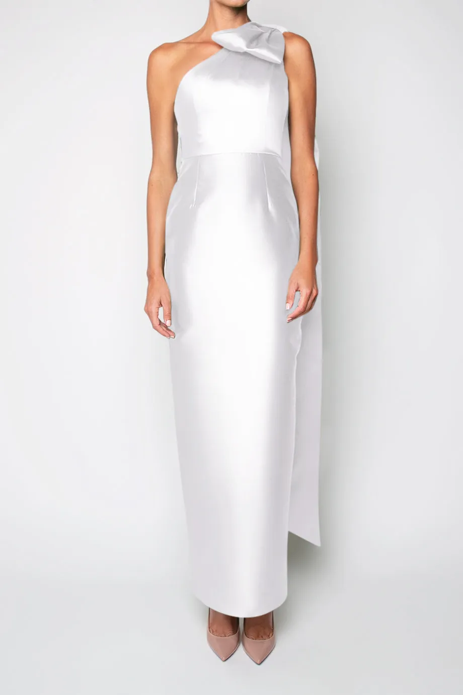 Gabriella Silk and Wool Column Gown