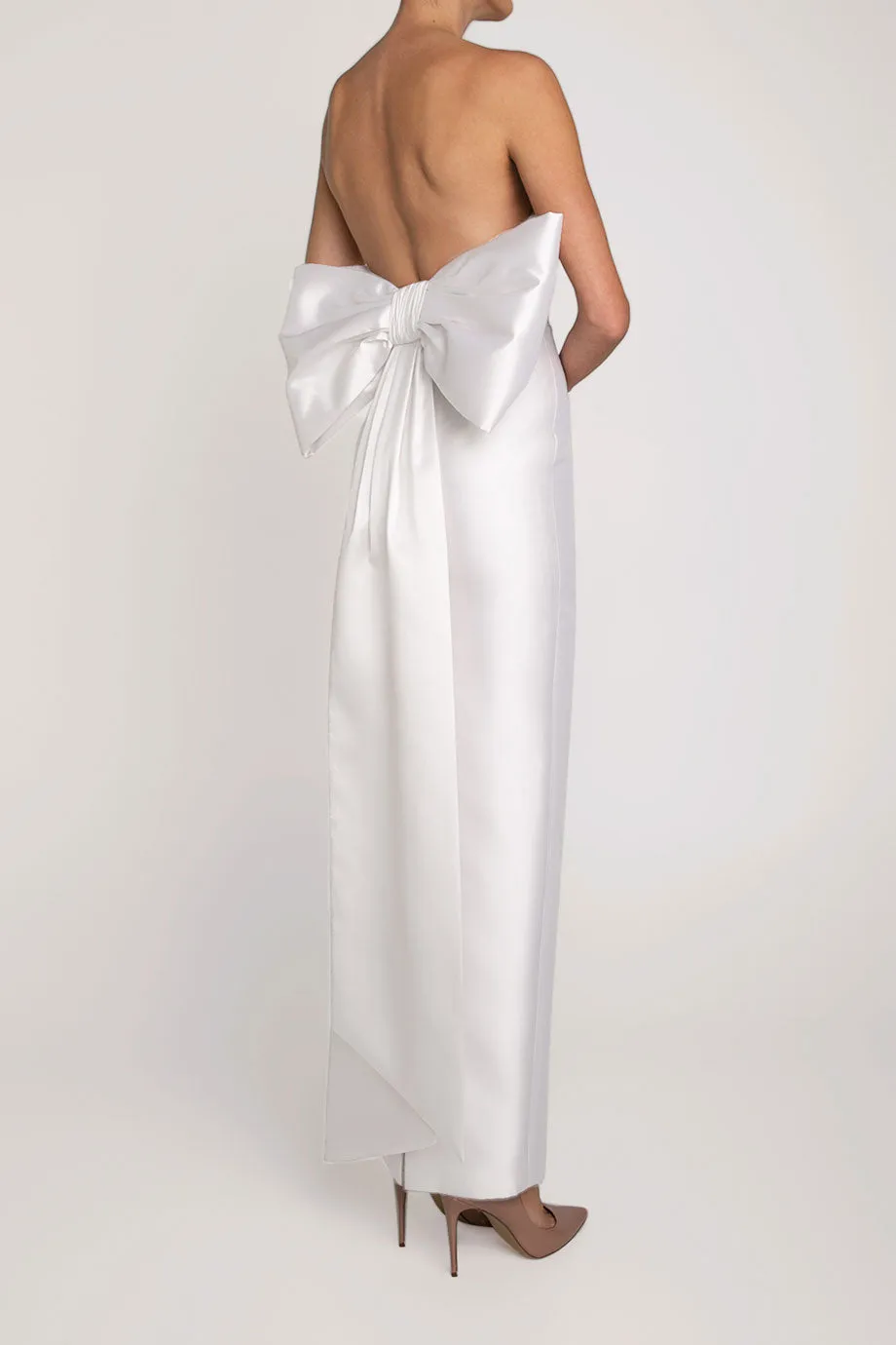 Magnolia Silk and Wool Column Gown